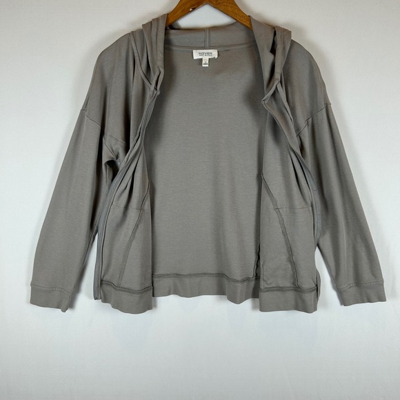 Haven Well Within Womens Zip Up Hoodie Relaxed Fit Gray Casual Jacket Medium - Picture 3 of 8